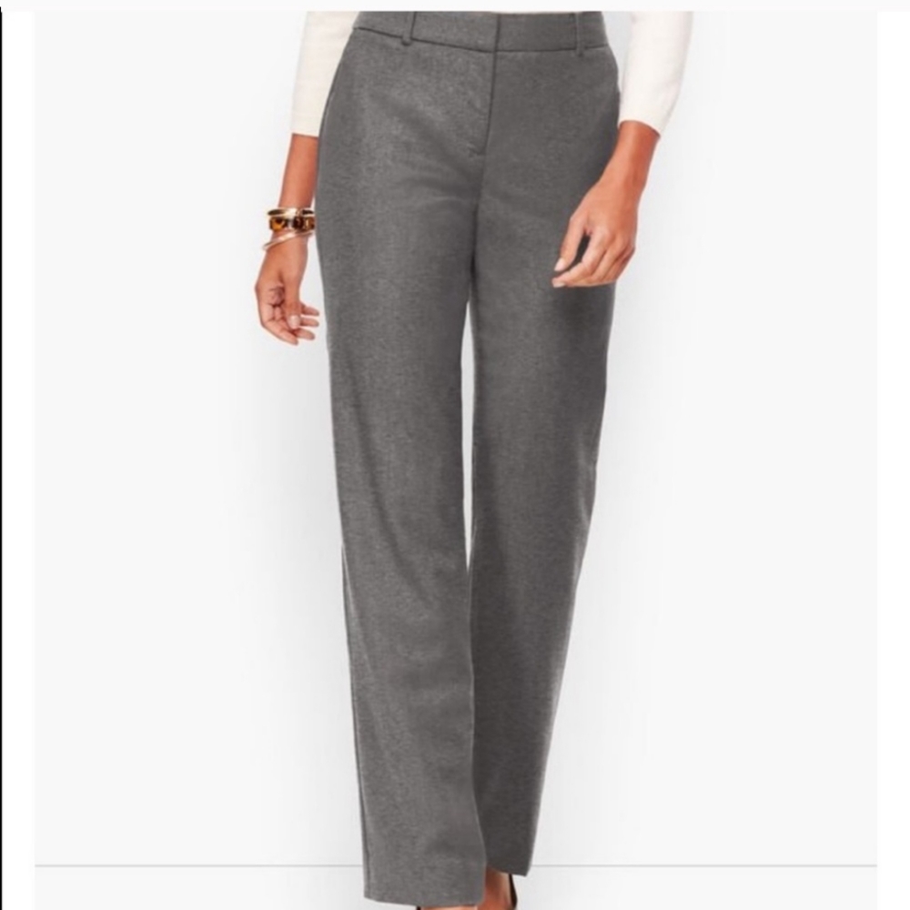 Talbots Gray Heritage Wide Leg Knit Trousers size 14